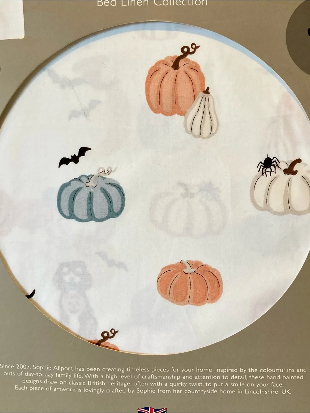 NEW Sophie Allport “Paws and Pumpkin” Print White Cotton Sheet Set- size full